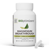 Front view of BIOptimizers Magnesium Breakthrough showing 7 magnesium forms including glycinate, malate, and citrate