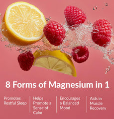 Graphic showing 8 bioavailable forms of magnesium (glycinate, citrate, malate, taurate)