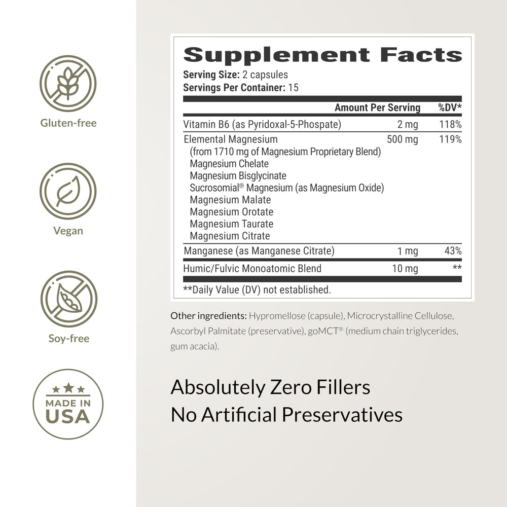 Back of packaging with supplement facts and usage