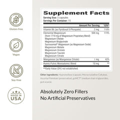 Back of packaging with supplement facts and usage
