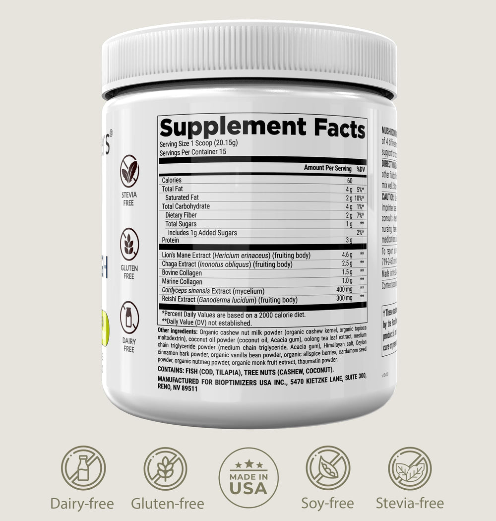 Container with 7 servings of mushroom coffee alternative