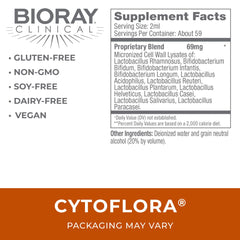 Close-up of BIORAY CytoFlora bottle and label
