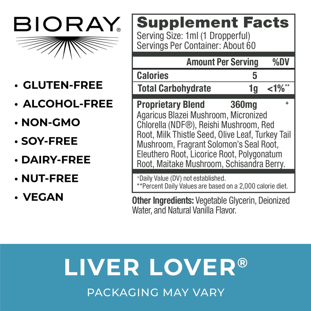 Liver Lover bottle showing herbs and ingredients