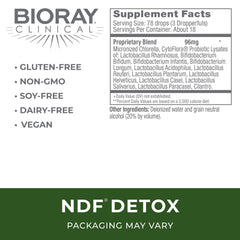 BIORAY NDF bottle label details