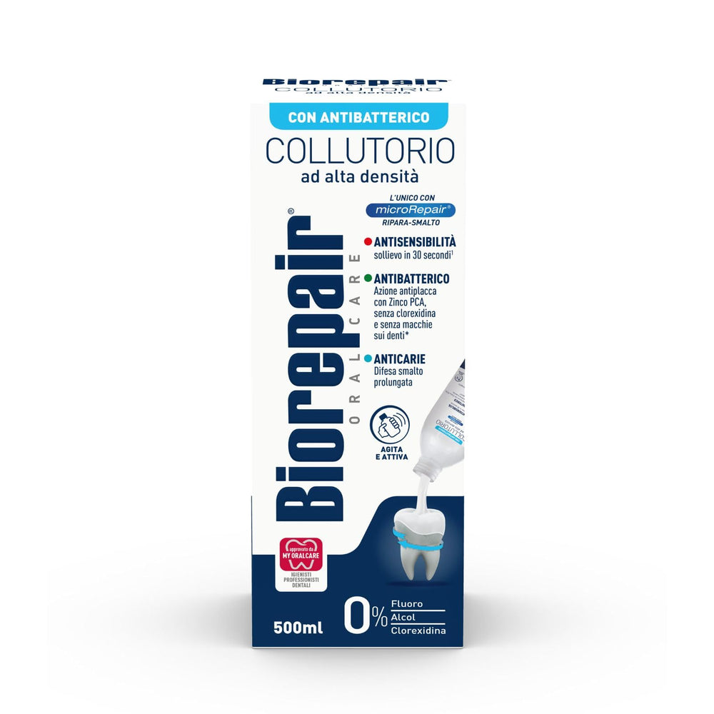 Biorepair Collutorio Mouthwash label with Italian packaging