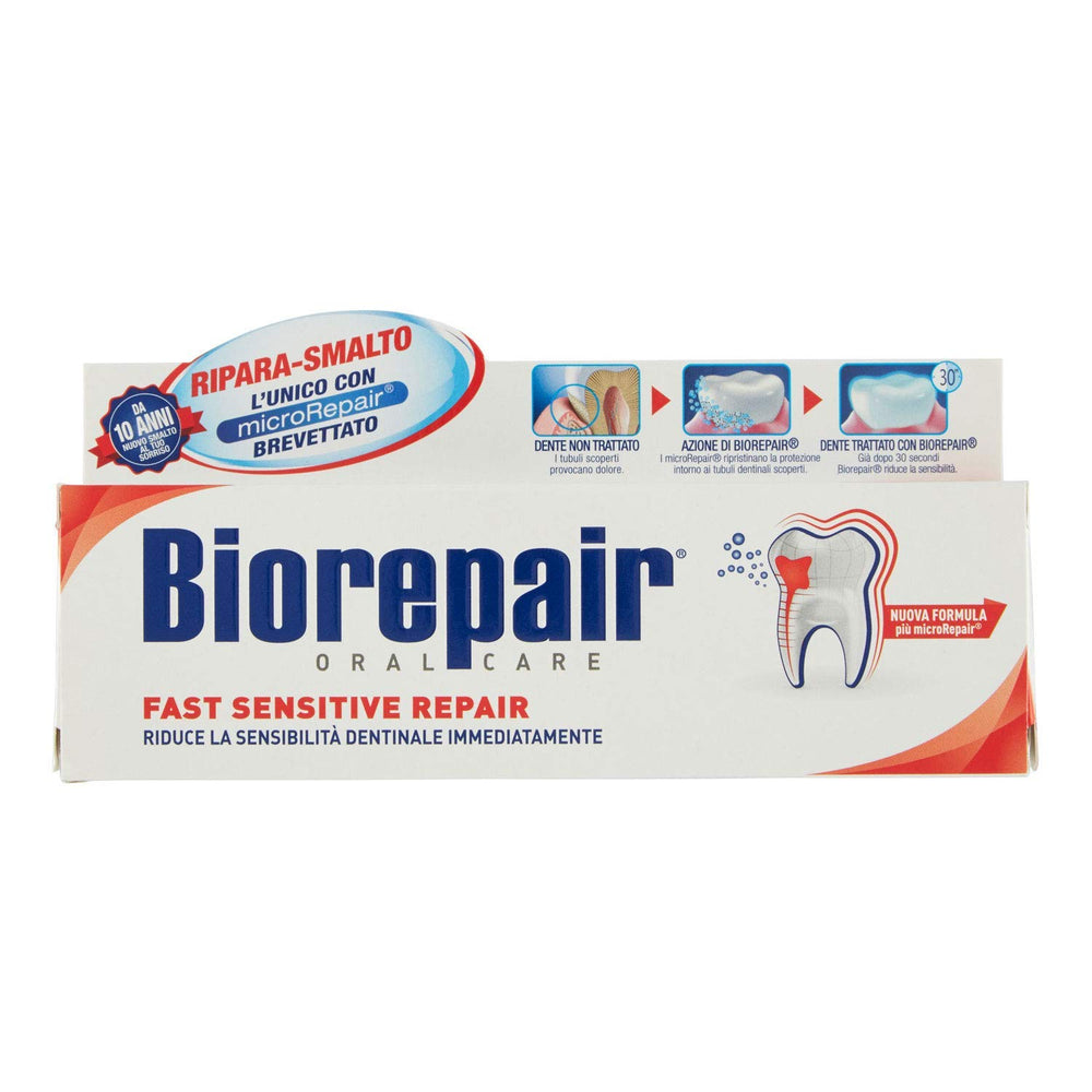 Biorepair Fast Sensitive Repair toothpaste tube with microRepair - 75 ml, Italian import