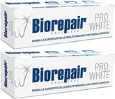 Biorepair Pro White toothpaste tubes (75ml each) in a 2-pack