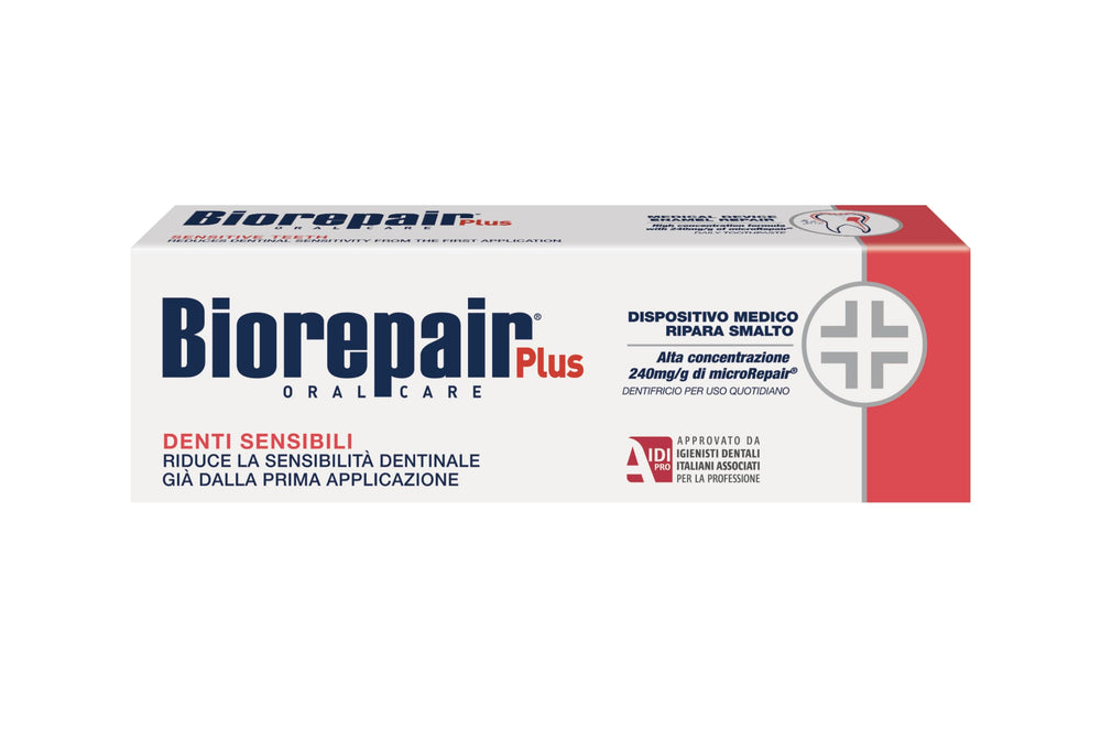 Biorepair Sensitive Teeth toothpaste 75ml tubes, 2-pack, front view