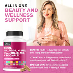 Close-up of bottle label showing 10000mcg biotin and ingredients