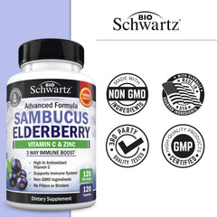 USA-made BioSchwartz Elderberry Capsules packaging