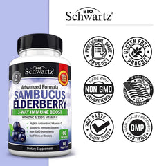 BioSchwartz elderberry capsules packaging and bottle