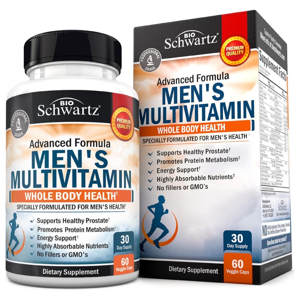 BioSchwartz Men's Multivitamin bottle – 60 count, front view