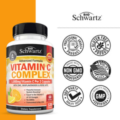 Nutrition facts panel of BioSchwartz Vitamin C Complex