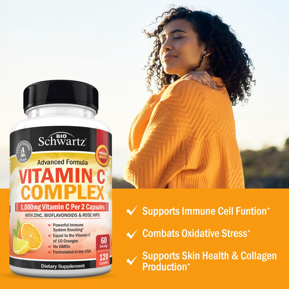 Front label of BioSchwartz Vitamin C Complex 120 count