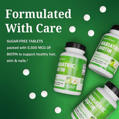 Supplement facts panel for BioSchwartz Bariatric Biotin Chewables