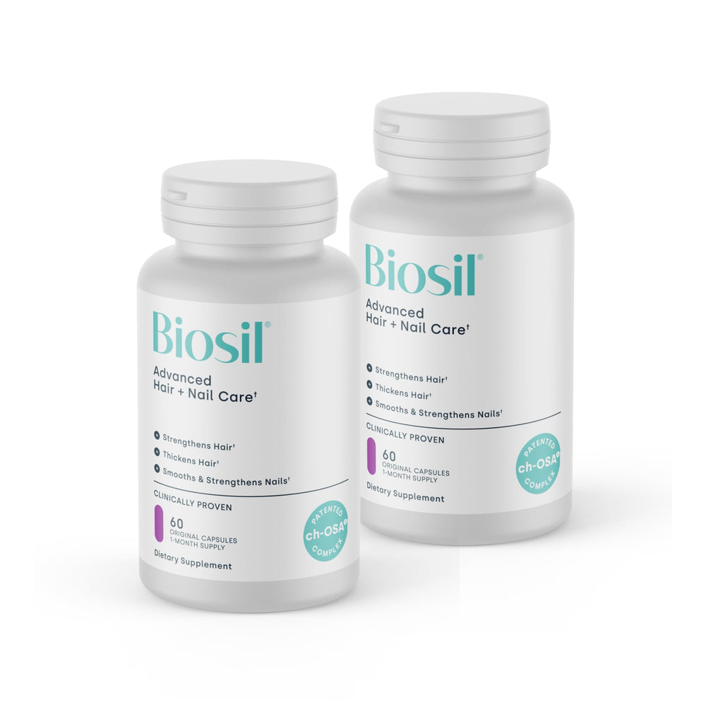 Biosil Advanced Hair + Nail Care 60-capsule bottles Pack of 2 hero image