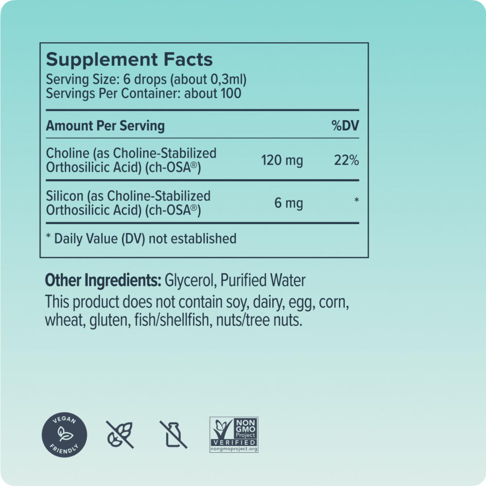 Close-up of Biosil bottle with drops