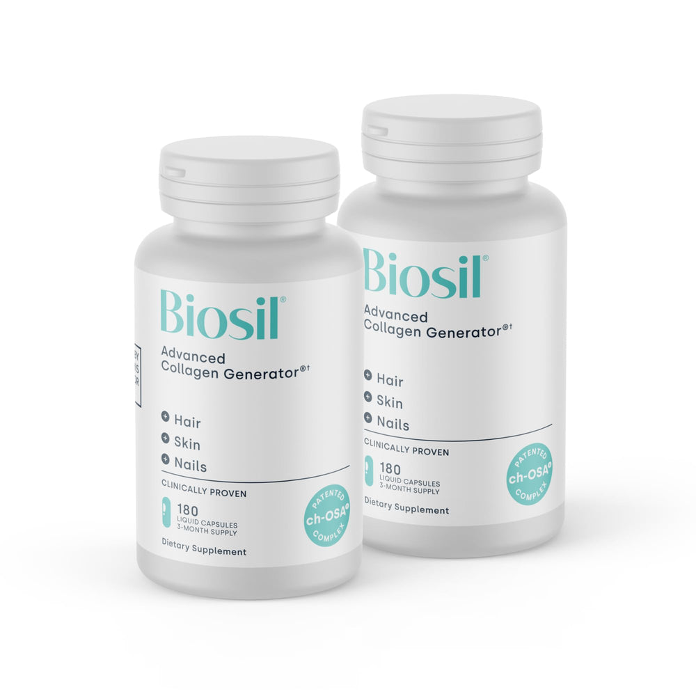 Biosil Collagen Booster bottle with 180 liquid capsules