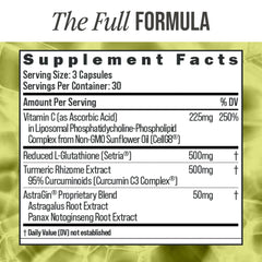 Liposomal vitamin C and glutathione combination illustration