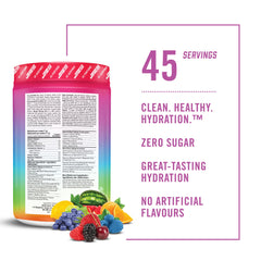 BIOSTEEL Rainbow Twist Hydration Mix 315 g back nutrition label