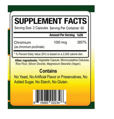 Premium formula Chromium Picolinate - Made in USA - Biotech Nutritions bottle