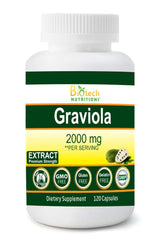 Biotech Nutritions Graviola Extract 2000 mg bottle with 120 veggie capsules