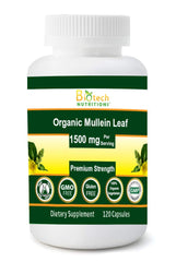 Front view of Biotech Nutritions Organic Mullein Leaf 1500 mg capsules