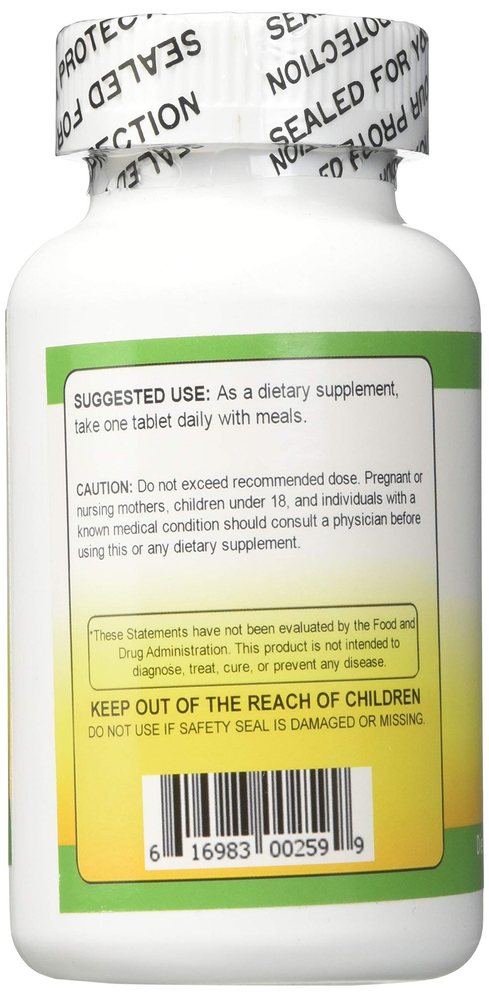 Close-up label of Biotech Nutritions Zinc Gluconate 50 mg
