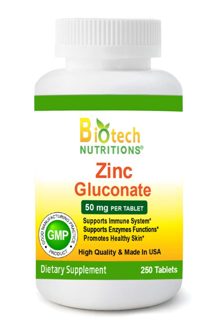 Biotech Nutritions Zinc Gluconate 50 mg bottle – 250 tablets