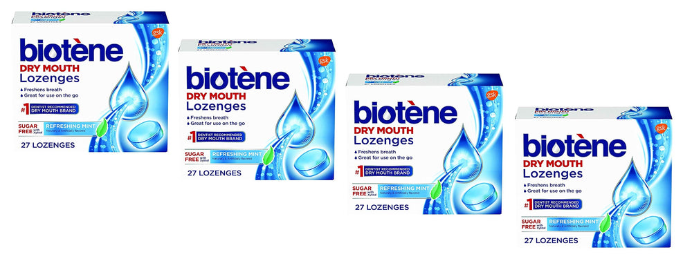 Biotene Dry Mouth Lozenges Refreshing Mint – 27-count, Pack of 4
