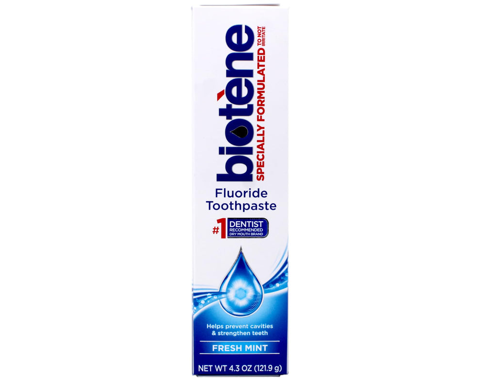 Biotene Fresh Mint Original toothpaste box back view