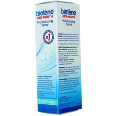 Sugar-free Biotene mouth spray formula label