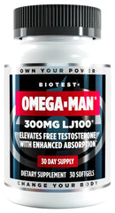 Biotest Omega-Man bottle front label with 30 softgels