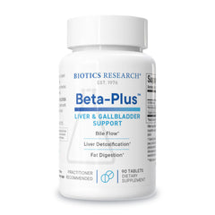 Front label of Biotics Beta-Plus 90 tabs bottle