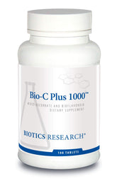 Front view of Biotics Bio C Plus 1000 bottle
