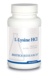 Biotics Research L-Lysine HCI 100 capsules bottle