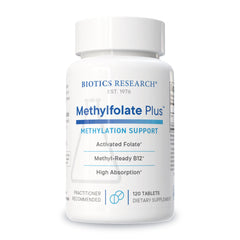 Biotics METHYLFOLATE Plus bottle front label – 120 tablets