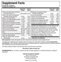 BIOTICS RESEARCH ingredient label detail highlighting nutrient list for transparency