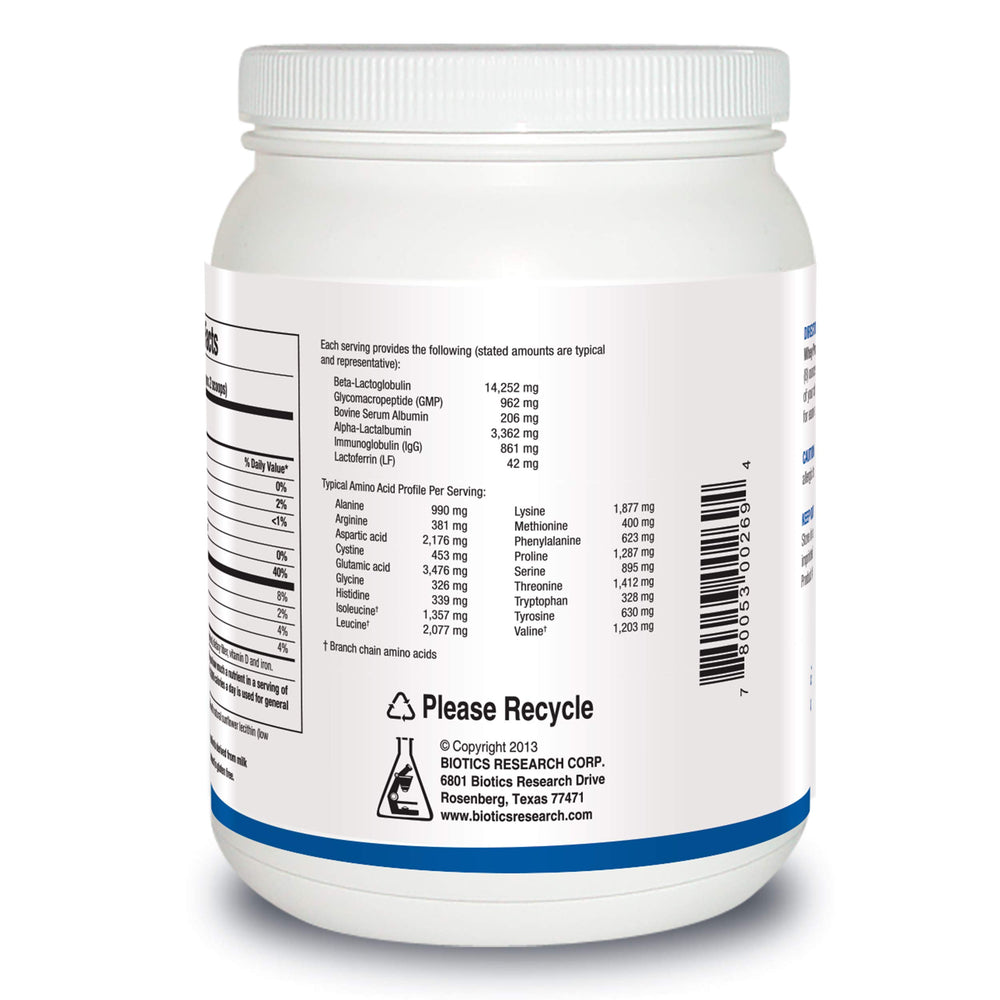 Biotics Research Whey Protein Isolate bottle and shaker promote energy and lean muscle support.