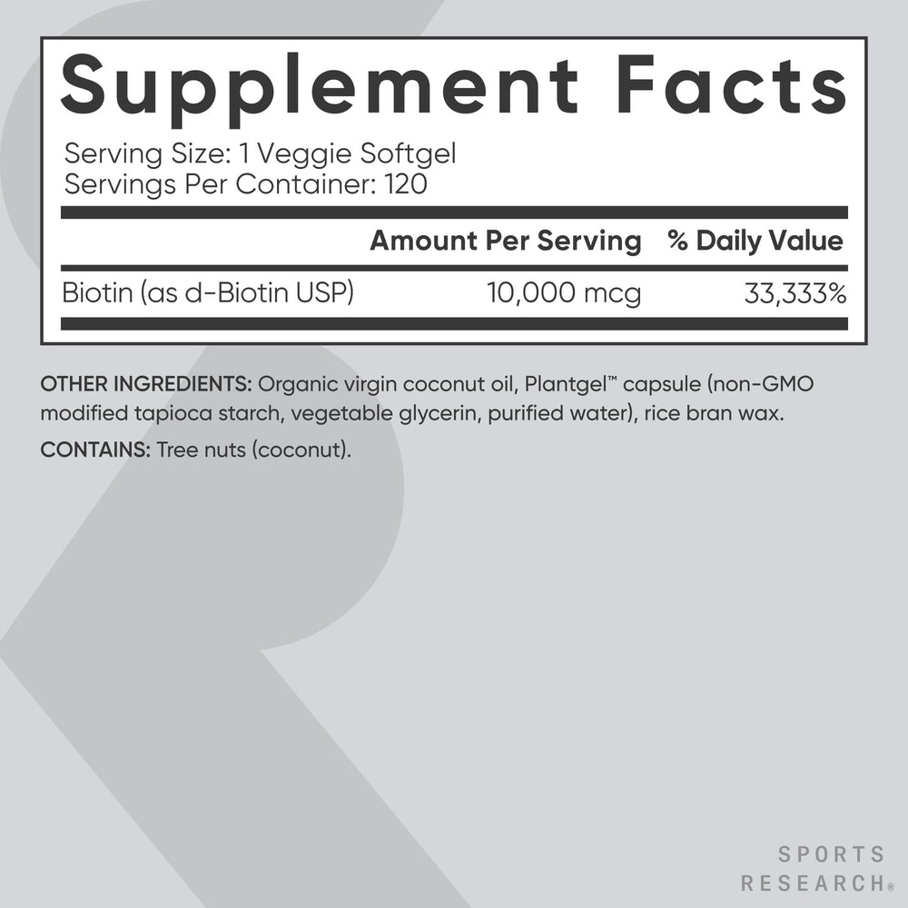 Healthy hair and skin benefit image for Biotin 10,000 mcg