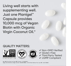 Ingredient: Organic coconut oil used in Biotin 10,000 mcg capsules