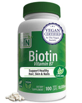 Health Thru Nutrition Biotin 10,000mcg vegan bottle label