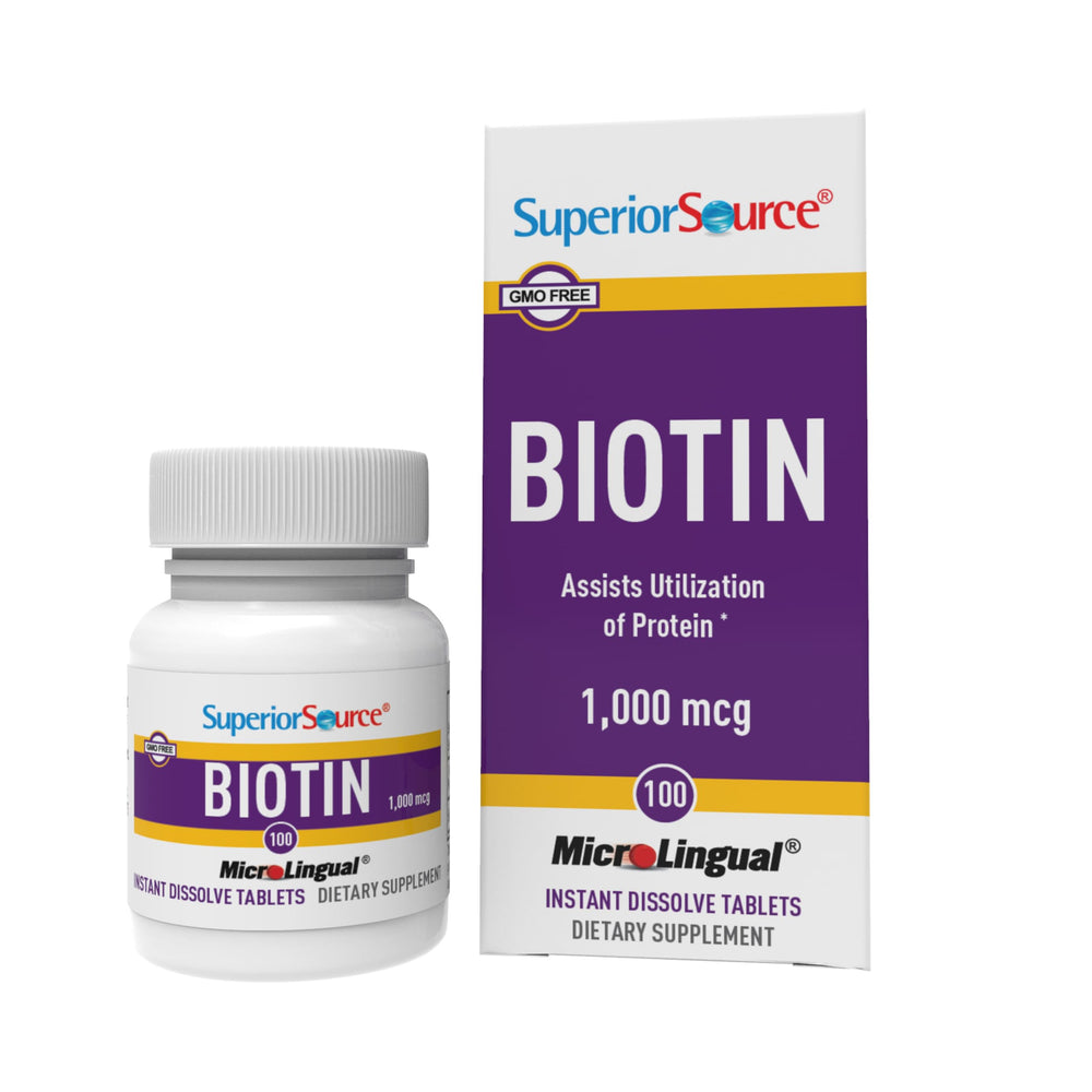 Biotin 1000 mcg MicroLingual tablet dissolving under the tongue.