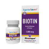 Biotin 1000 mcg MicroLingual tablet dissolving under the tongue.
