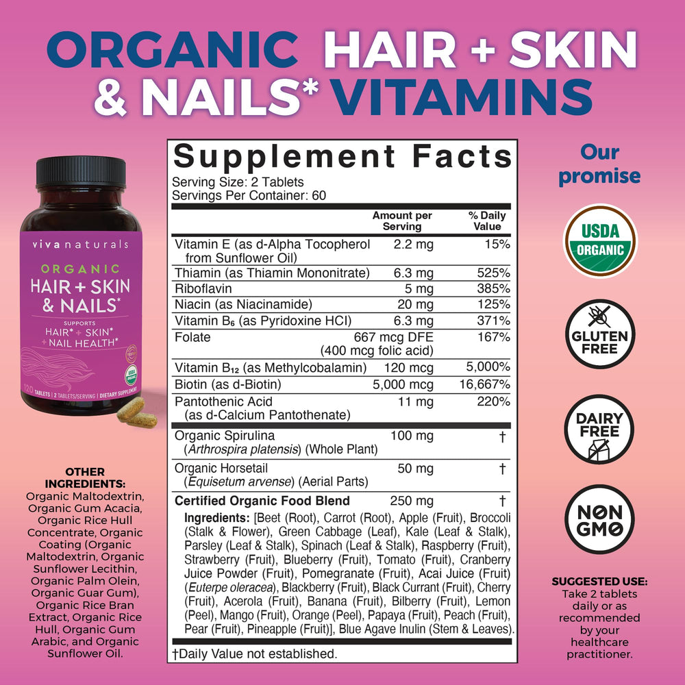 Biotin 5000 mcg organic vegan formula for women