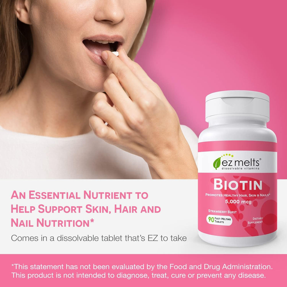Biotin 5,000 mcg for hair, skin and nails