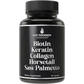 Biotin 5000mcg, Keratin, Collagen, Horsetail & Saw Palmetto capsules - 5-in-1 hair growth supplement