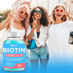 Gluten-free sugar-free Biotin supplement packaging on white background