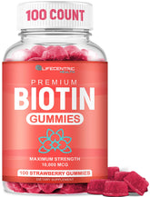 Biotin Gummies for Hair Growth packaging showing 10000 mcg per serving