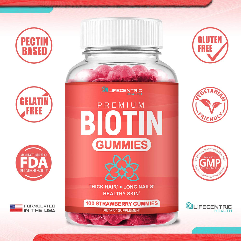 Biotin Gummies supporting hair, skin, and nails health